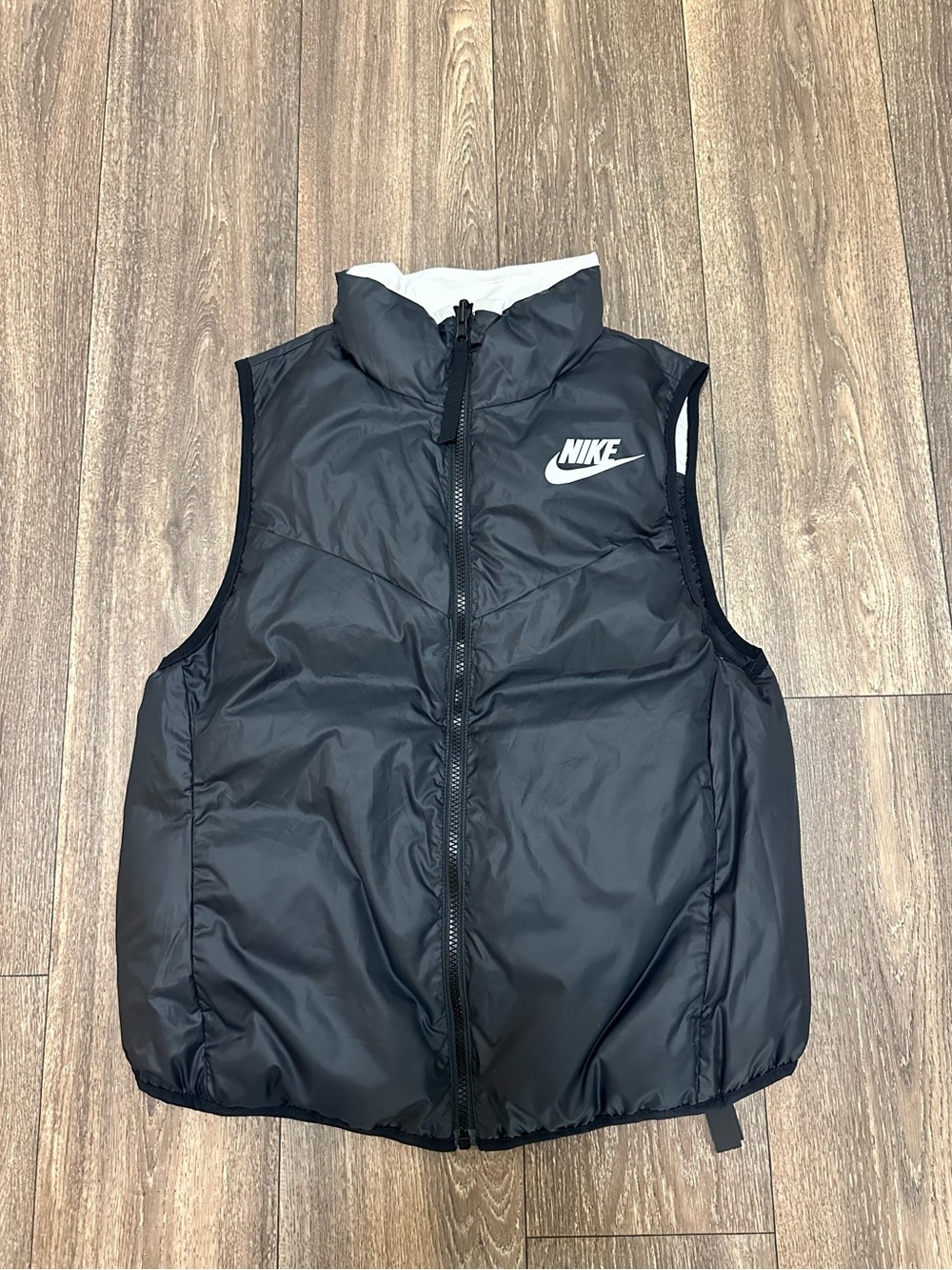 Nike Black and White Reversible Puffer Vest